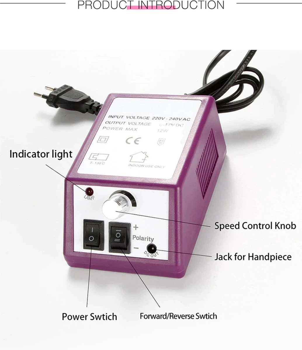 Elektrische Nagelvijl/ Nagelfrees - Inclusief 6 Vijlen - Nagelfrees Machine Voor Slijpen / Snijden / Polijsten - Manicure / Pedicure Nagel Vijlmachine - Verzorging Voor Nagels / Handen / Voeten 5 Elektrische Nagelvijl/ Nagelfrees - Inclusief 6 Vijlen - Nagelfrees Machine Voor Slijpen / Snijden / Polijsten - Manicure / Pedicure Nagel Vijlmachine - Verzorging Voor Nagels / Handen / Voeten - Afbeelding 5