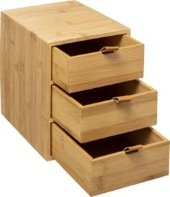 Five® Bamboe Bakjes Met 2 Lades - Hout - Duurzaam - 2 Lades (25 X 14,5 X 20) -Cosmetica Winkel 1038x1200 7