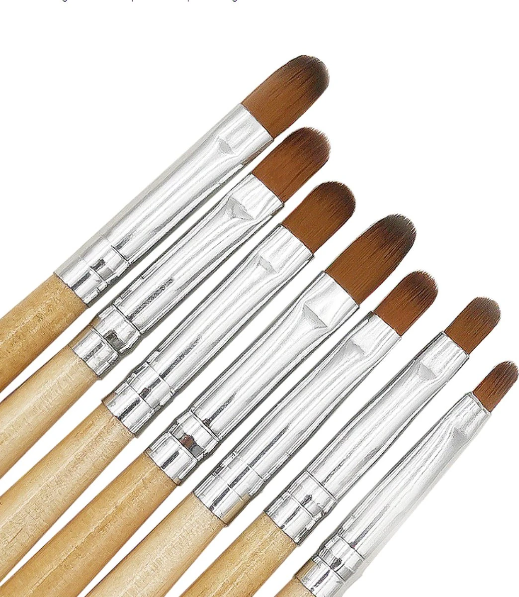 Kunstnagel Penselen Set - Acryl - Gel - Polygel - Gellak - Hoge Kwaliteit - 7 Maten - Kwast - Nepnagels - Gratis Verzenden 1 Kunstnagel Penselen Set - Acryl - Gel - Polygel - Gellak - Hoge Kwaliteit - 7 Maten - Kwast - Nepnagels - Gratis Verzenden