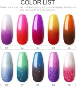 10 Temperatuur Veranderende Kleuren Gellak - Gel Nagellak - Gellakset - Nagelset - Temperature Change Nail Polish - Manicureset - 10 Kleuren Gel Polish - Gelnagels - Nagellak - Gelnagel Kit 16 10 Temperatuur Veranderende Kleuren Gellak - Gel Nagellak - Gellakset - Nagelset - Temperature Change Nail Polish - Manicureset - 10 Kleuren Gel Polish - Gelnagels - Nagellak - Gelnagel Kit -Cosmetica Winkel 1047x1200 10