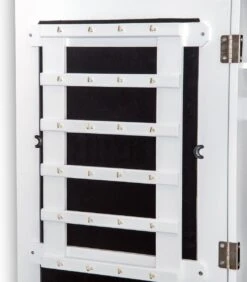 HOMCOM 2-in-1 Sieradenkast Wandspiegel Spiegelkast Sieraden Ladekast Spiegel 833-102WT -Cosmetica Winkel 1051x1200 8