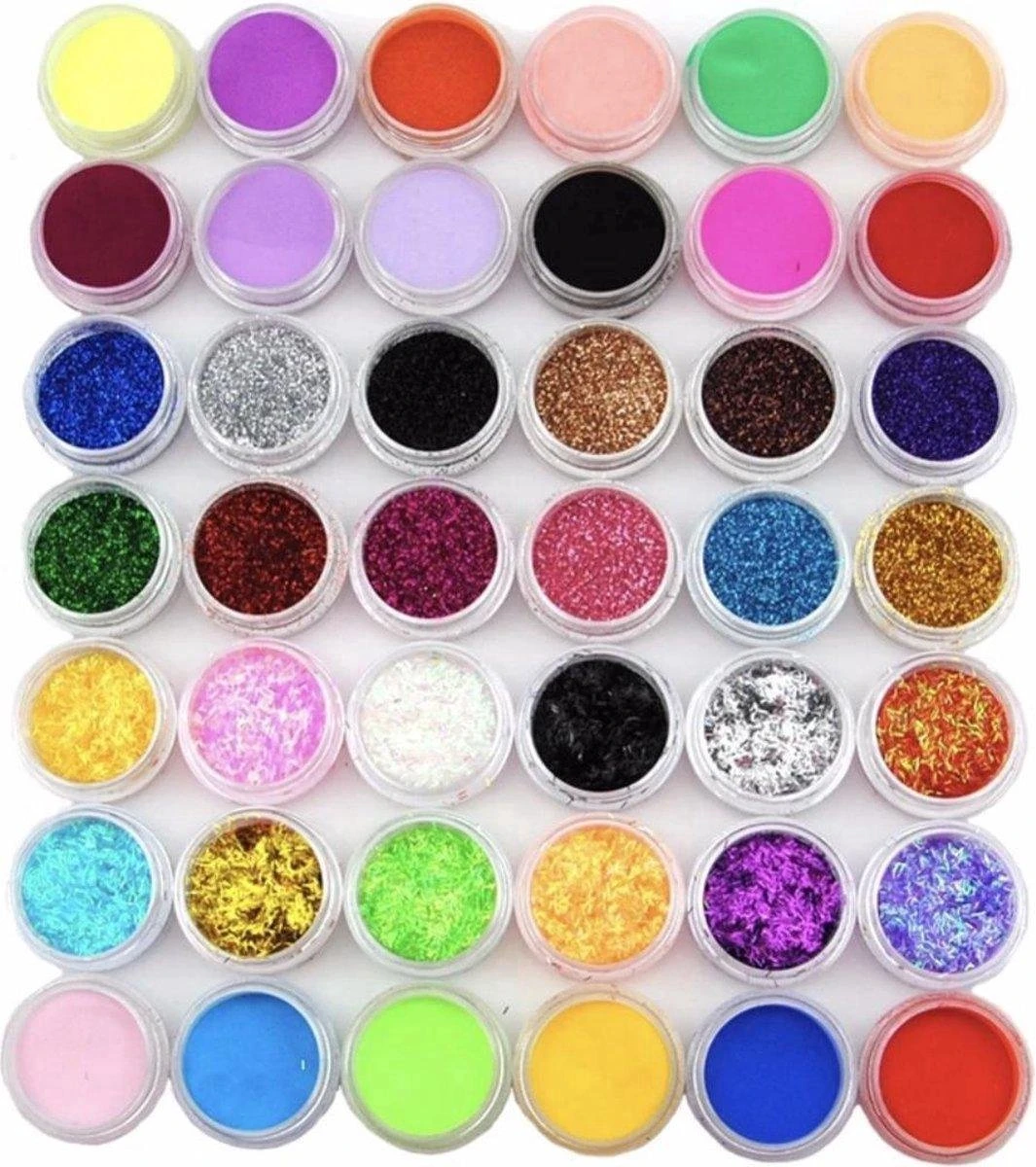 LOUZIR Acrylnagels Starterspakket- 42 Kleuren Acryl Poeders- Nagelgel- Glitters - Cadeautip 2 LOUZIR Acrylnagels Starterspakket- 42 Kleuren Acryl Poeders- Nagelgel- Glitters - Cadeautip - Afbeelding 2