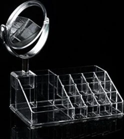 Oxid7® Organizer Voor Cosmetica Acryl - 25,5x22,5x15 Cm - 16 Vakken En Spiegel Met 3x Vergroting -Cosmetica Winkel 1073x1200 10