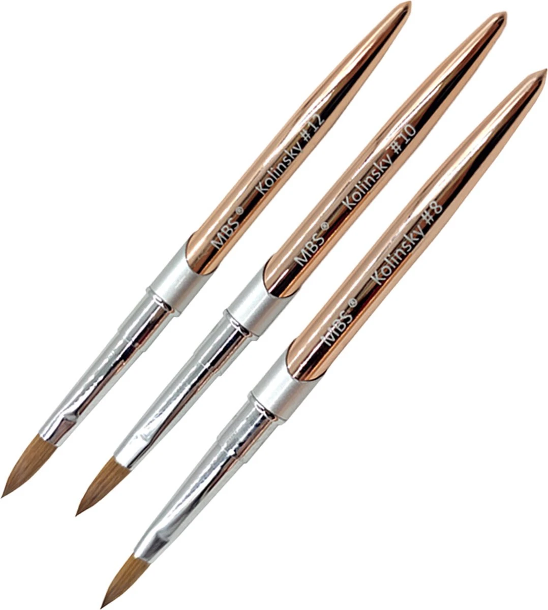 KOLINSKY ACRYL PENSEEL #8 - Kolinsky Penseel - Acryl Penseel - Acryl Nagels - Gold 3 KOLINSKY ACRYL PENSEEL #8 - Kolinsky Penseel - Acryl Penseel - Acryl Nagels - Gold - Afbeelding 3