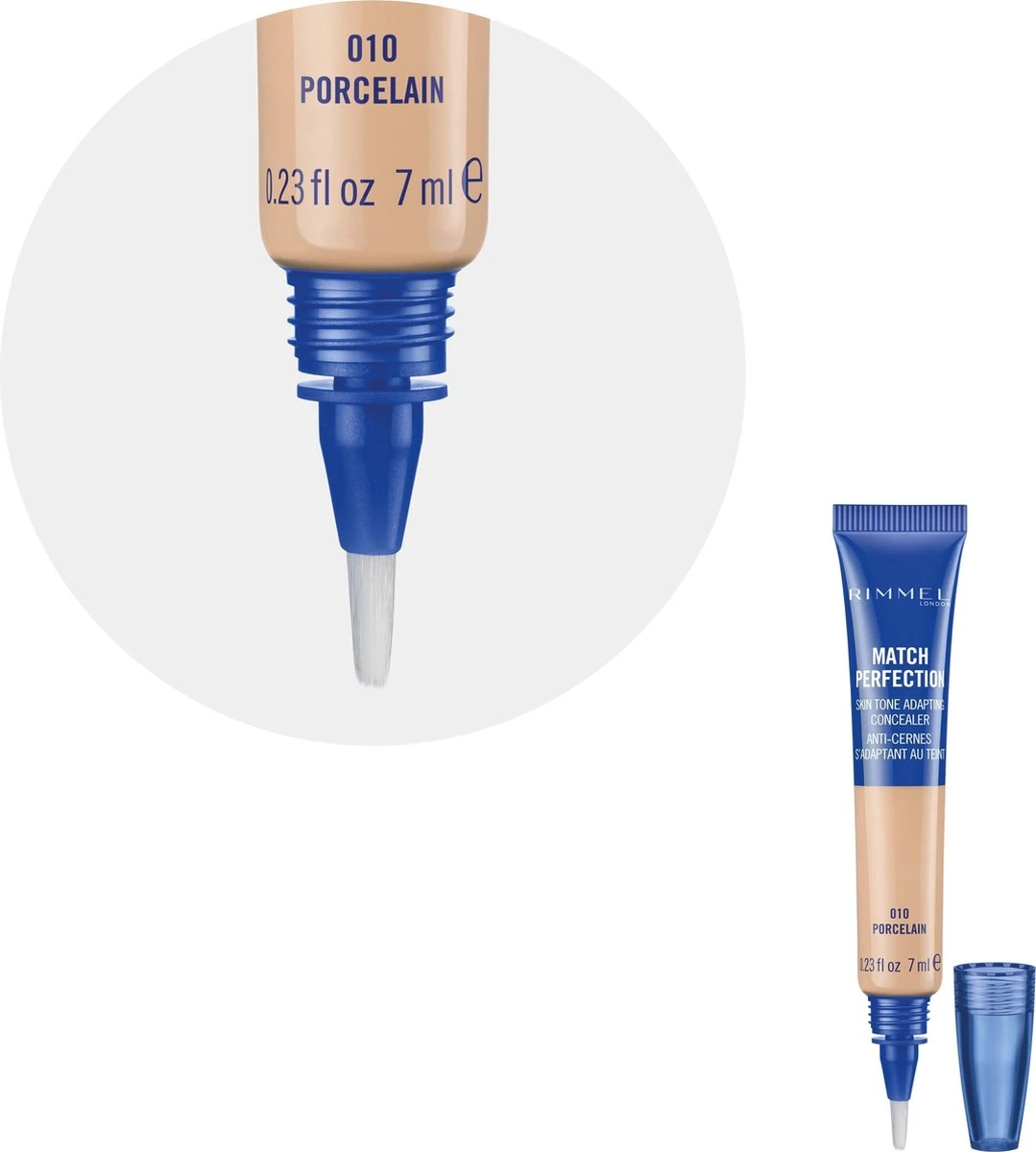 Rimmel London Match Perfection Concealer - 010 Porcelain 4 Rimmel London Match Perfection Concealer - 010 Porcelain - Afbeelding 4