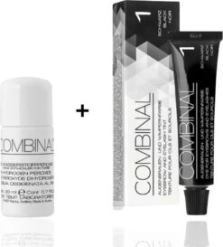 Combinal Wenkbrauw En Wimperverf - Zwart + Combinal Waterstofperoxide 5% - Wimpers - Wenkbrauwen - Wenkbrauwverf - Combideal