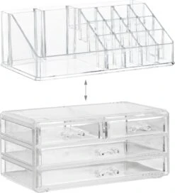 Relaxdays Make-up Organizer - Tweedelig - Cosmetica Opbergdoos - Transparant 32 Relaxdays Make-up Organizer - Tweedelig - Cosmetica Opbergdoos - Transparant -Cosmetica Winkel 1088x1200 10