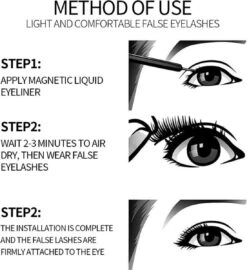 Yermin Beauty Magnetische Wimpers Met Eyeliner Pen Set - Magnetic Lashes - Magneet - 10 Sets Nepwimpers Met 2 Eyelinergel En 1 Applicator - Zwart 8 Yermin Beauty Magnetische Wimpers Met Eyeliner Pen Set - Magnetic Lashes - Magneet - 10 Sets Nepwimpers Met 2 Eyelinergel En 1 Applicator - Zwart -Cosmetica Winkel 1099x1200