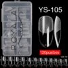 Royala 105 - Oval Long Half Frosted - Full Cover - Nageltips - Nepnagels - Plaknagels - In Assortimentsbox - 120 Stuks 12 Maten - Voor Gellak Acrylnagellak En PolyGel Nagels - Royala Frosted Tips Line