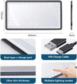 JO&RAE-Auto Zonneklep Make-up Spiegel Met Led Verlichting Wit-3 Kleurenmodus-Oplaadbare Auto Vanity Spiegel -Cosmetica Winkel 1105x1200 8