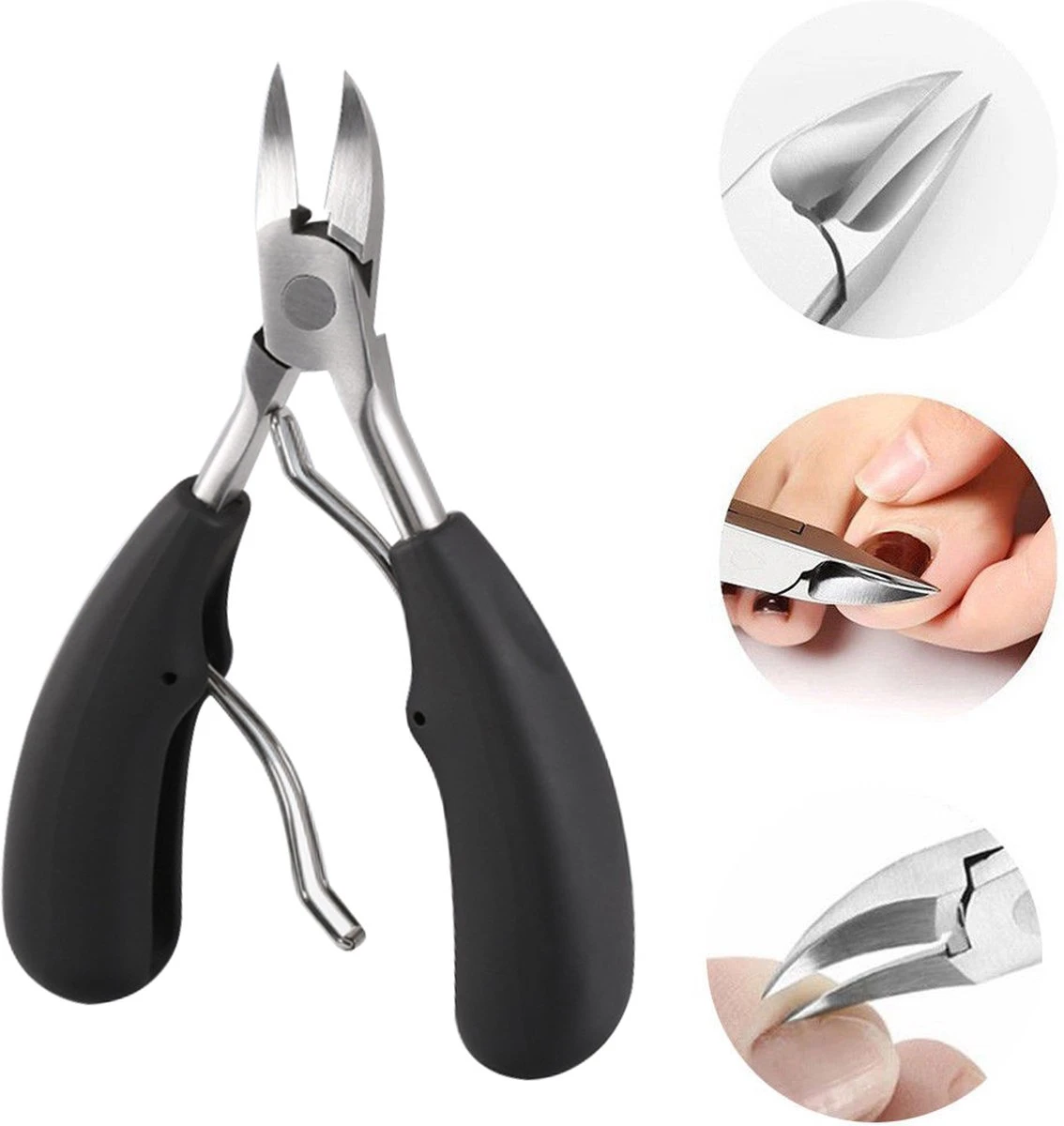 IGOODS Nagelriem Knipper - Professionele Teennagelknipper Cutter Tang - RVS - Zwart - Dikke Nagels Tool Gesneden Nagel - Teen Trimmer 1 IGOODS Nagelriem Knipper - Professionele Teennagelknipper Cutter Tang - RVS - Zwart - Dikke Nagels Tool Gesneden Nagel - Teen Trimmer