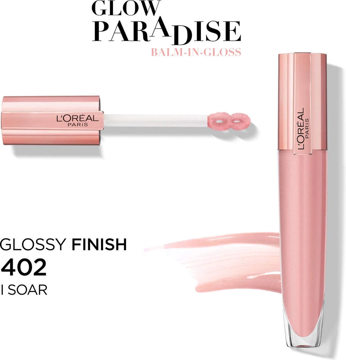 L'Oréal Paris Glow Paradise Balm In Gloss - 402 I Soar - Transparant Roze - Volumegevende Lipgloss - 7 Ml 2 L'Oréal Paris Glow Paradise Balm In Gloss - 402 I Soar - Transparant Roze - Volumegevende Lipgloss - 7 Ml - Afbeelding 2