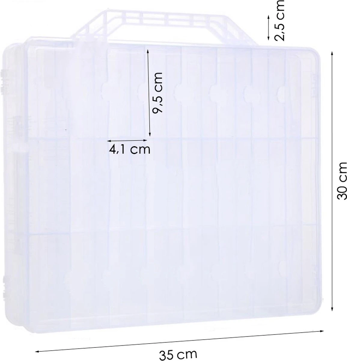 Nagellak Organizer - Koffer Met Vakverdeling - Ruimte Voor 48 Verschillende Nagellakpotjes - 35 X 30 Cm - Kunststof - Naaigarenopbergkoffer 3 Nagellak Organizer - Koffer Met Vakverdeling - Ruimte Voor 48 Verschillende Nagellakpotjes - 35 X 30 Cm - Kunststof - Naaigarenopbergkoffer - Afbeelding 3