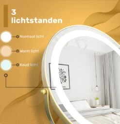 Great's® Make Up Spiegel Met LED Verlichting - ⌀ 40cm - Visagie Spiegel Rond - Extra Close Up Spiegeltje 10x - Goud -Cosmetica Winkel 1157x1200 5