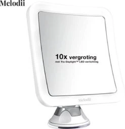 Melodii ML10X - Make Up Spiegel Met LED Verlichting - Scheerspiegel - 10x Vergroting - Met Tru-Daylight Verlichting - Voor Hem En Voor Haar