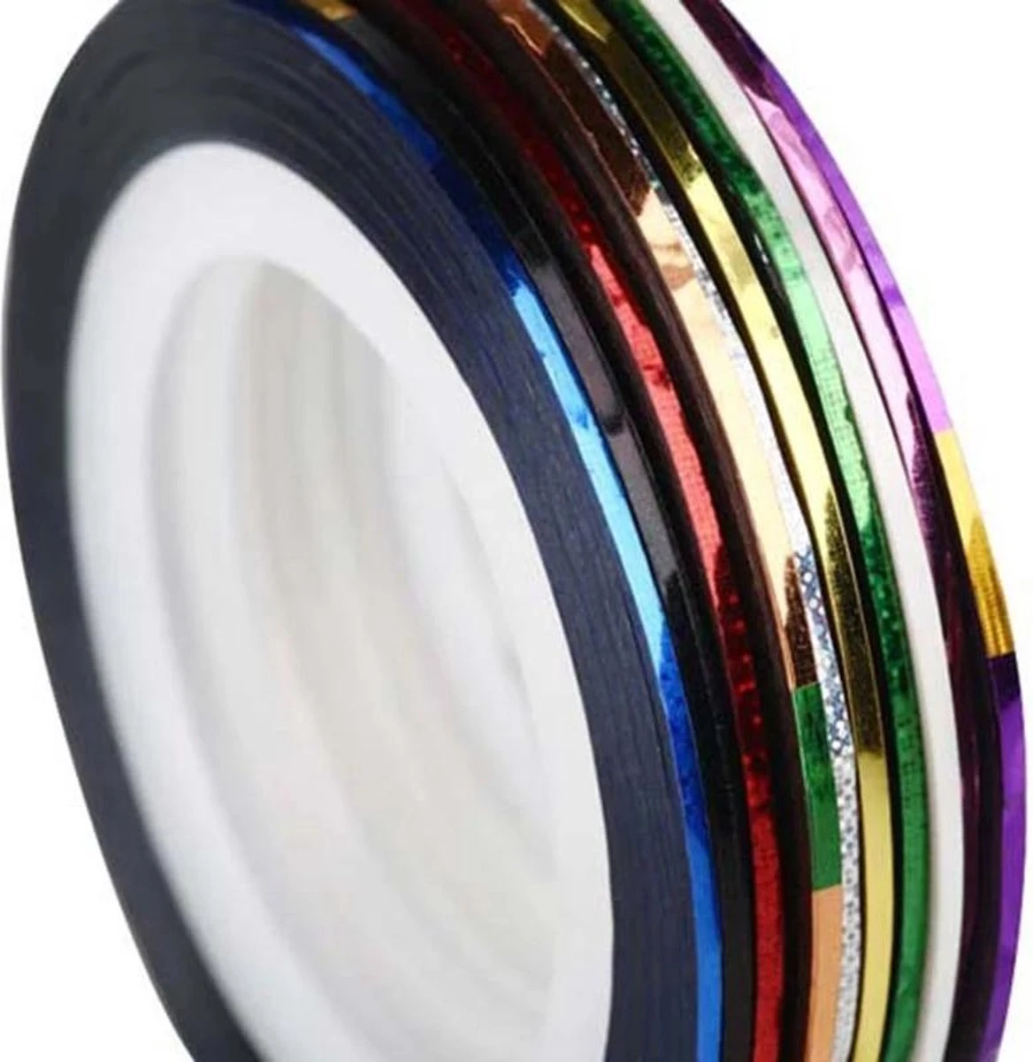 10 Rolletjes Striper 1mm Nail Art Striping Tape / Sparkolia Decoratie Sticker Nagel / Multicolor Gemengde Kleuren 3 10 Rolletjes Striper 1mm Nail Art Striping Tape / Sparkolia Decoratie Sticker Nagel / Multicolor Gemengde Kleuren - Afbeelding 3