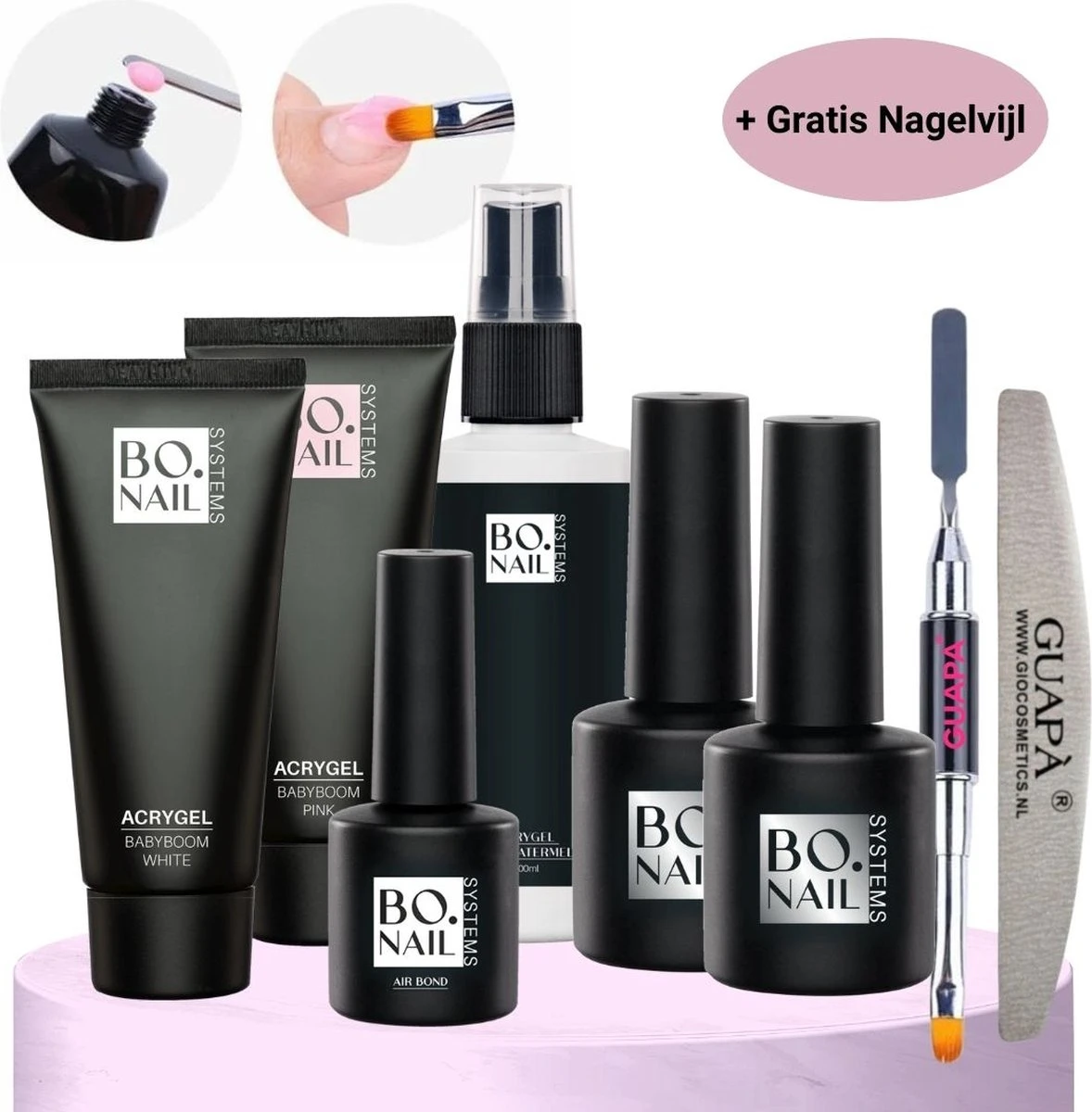GUAPÀ® Polygel Starterspakket | Acrygel | Poly Gel | Gel Nagels | Professionele Kit | Babyboom Pink | Babyboom White | 2 X 60 Gram Polige 1 GUAPÀ® Polygel Starterspakket | Acrygel | Poly Gel | Gel Nagels | Professionele Kit | Babyboom Pink | Babyboom White | 2 X 60 Gram Polige