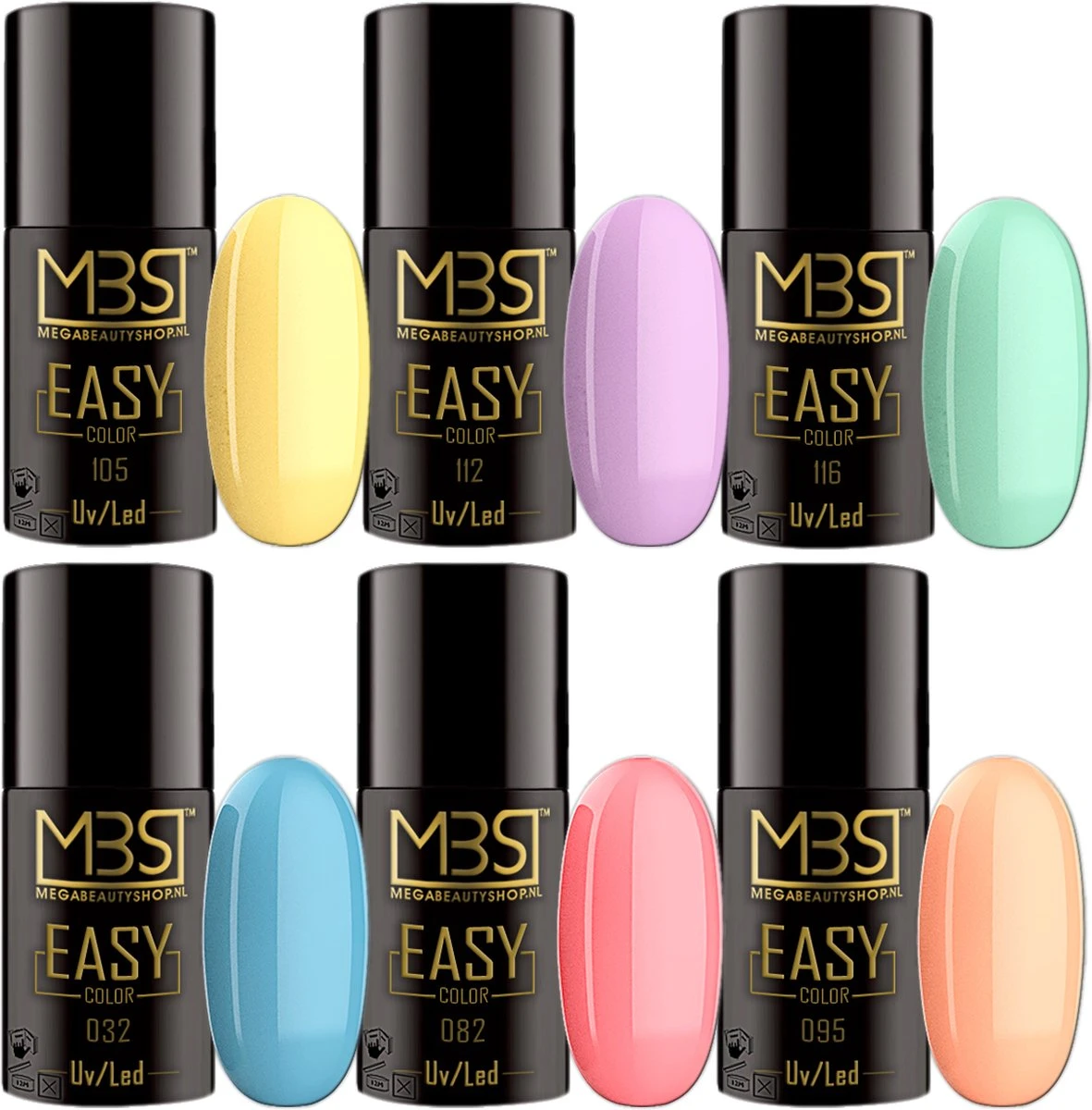 Gellak 6-delige Set -Gel Nagellak -Pastel Kleuren -Gellak 5ml 1 Gellak 6-delige Set -Gel Nagellak -Pastel Kleuren -Gellak 5ml