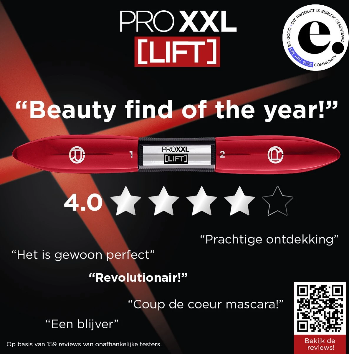 L'Oréal Paris PRO XXL LIFT 2-staps Mascara - Zwart - 12ml 6 L'Oréal Paris PRO XXL LIFT 2-staps Mascara - Zwart - 12ml - Afbeelding 6
