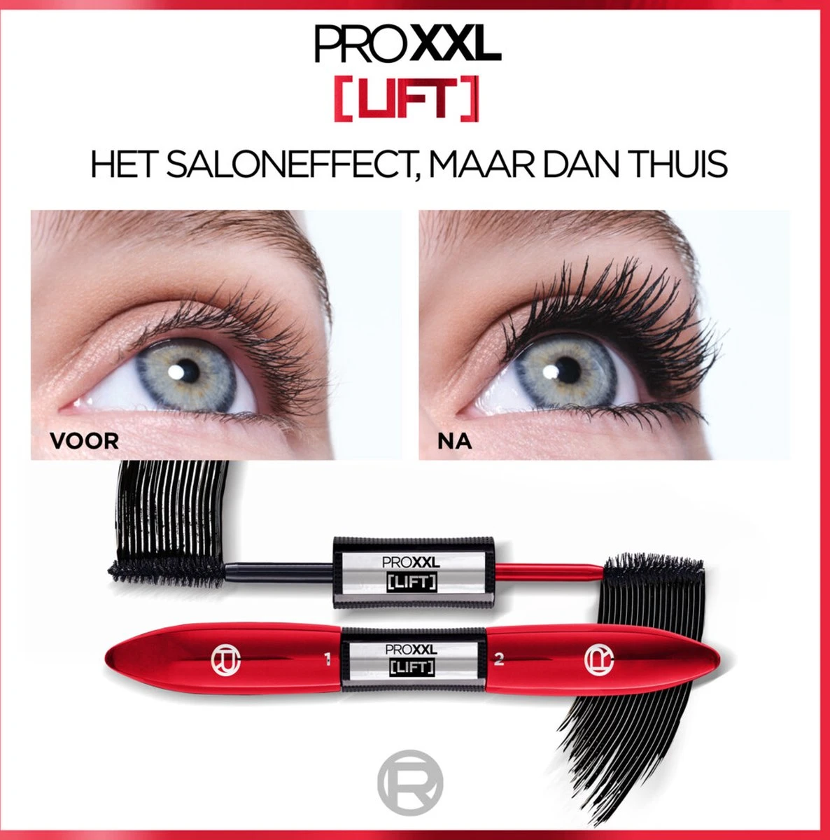 L'Oréal Paris PRO XXL LIFT 2-staps Mascara - Zwart - 12ml 2 L'Oréal Paris PRO XXL LIFT 2-staps Mascara - Zwart - 12ml - Afbeelding 2