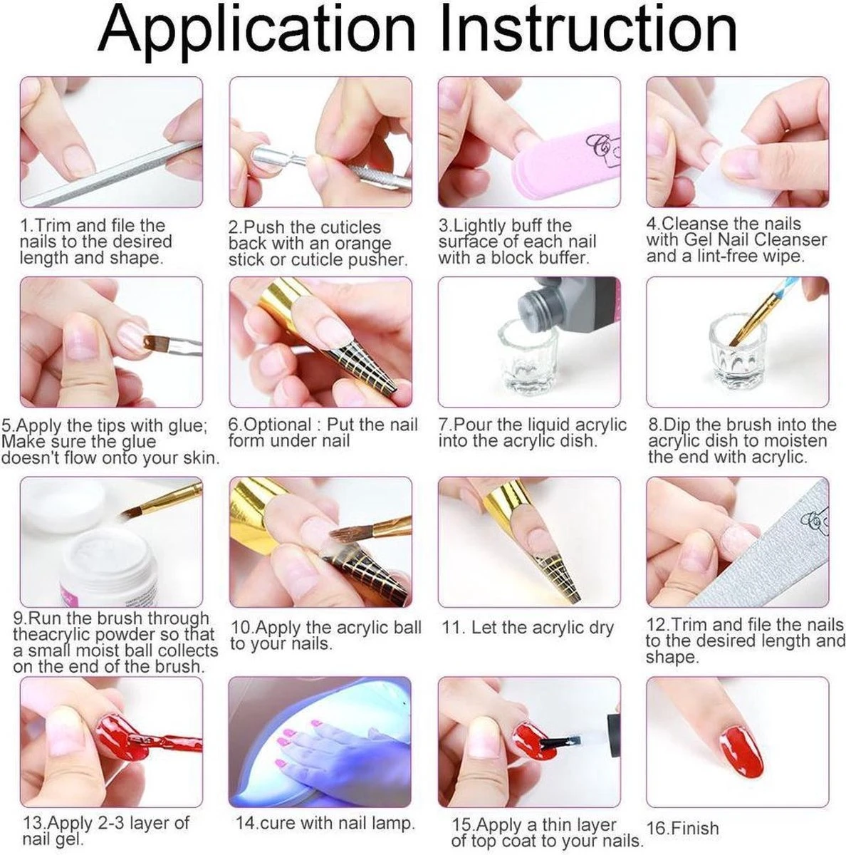 LOUZIR Acrylnagels Starterspakket- 42 Kleuren Acryl Poeders- Nagelgel- Glitters - Cadeautip 6 LOUZIR Acrylnagels Starterspakket- 42 Kleuren Acryl Poeders- Nagelgel- Glitters - Cadeautip - Afbeelding 6