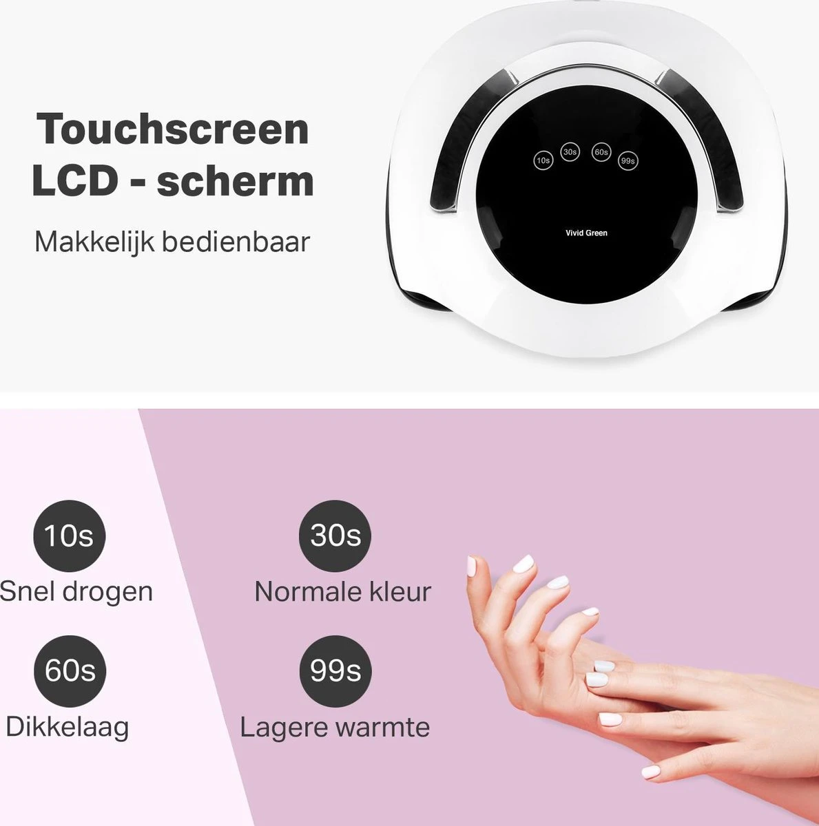 Vivid Green UV Lamp Gelnagels - Led Nagellamp - Gellak Nagel Lamp - Nageldroger - Naggellak Droger - Nagels - 120W 10 Vivid Green UV Lamp Gelnagels - Led Nagellamp - Gellak Nagel Lamp - Nageldroger - Naggellak Droger - Nagels - 120W - Afbeelding 10