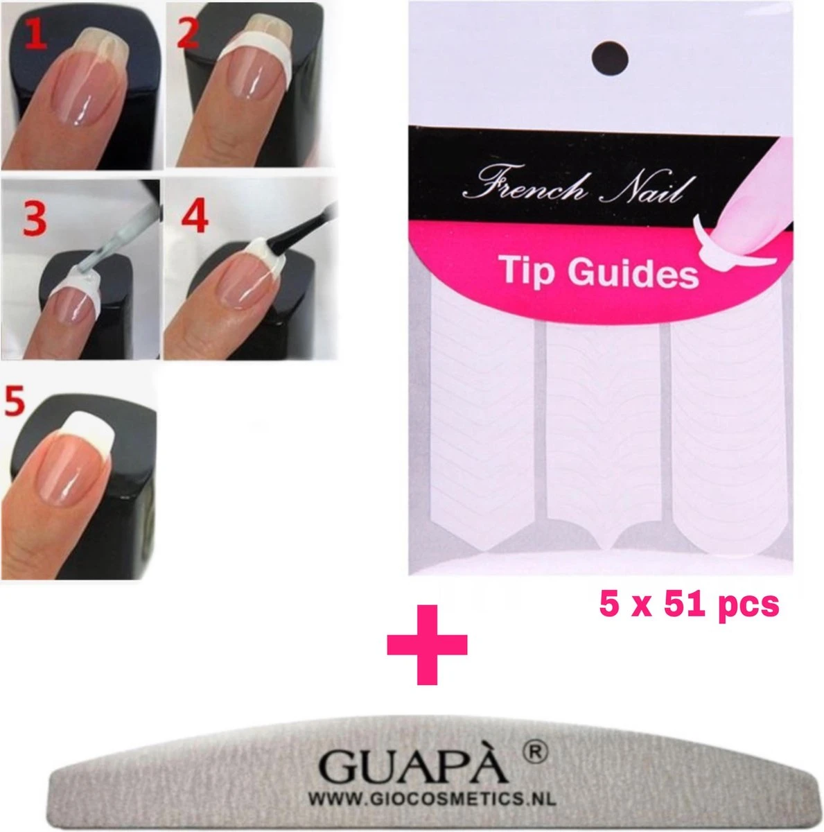 GUAPÀ® French Manicure Stickers | Tip Guides | Nagel Sjablonen | Smile Line Nagels | 5 X 51 Nagelstickers 1 GUAPÀ® French Manicure Stickers | Tip Guides | Nagel Sjablonen | Smile Line Nagels | 5 X 51 Nagelstickers