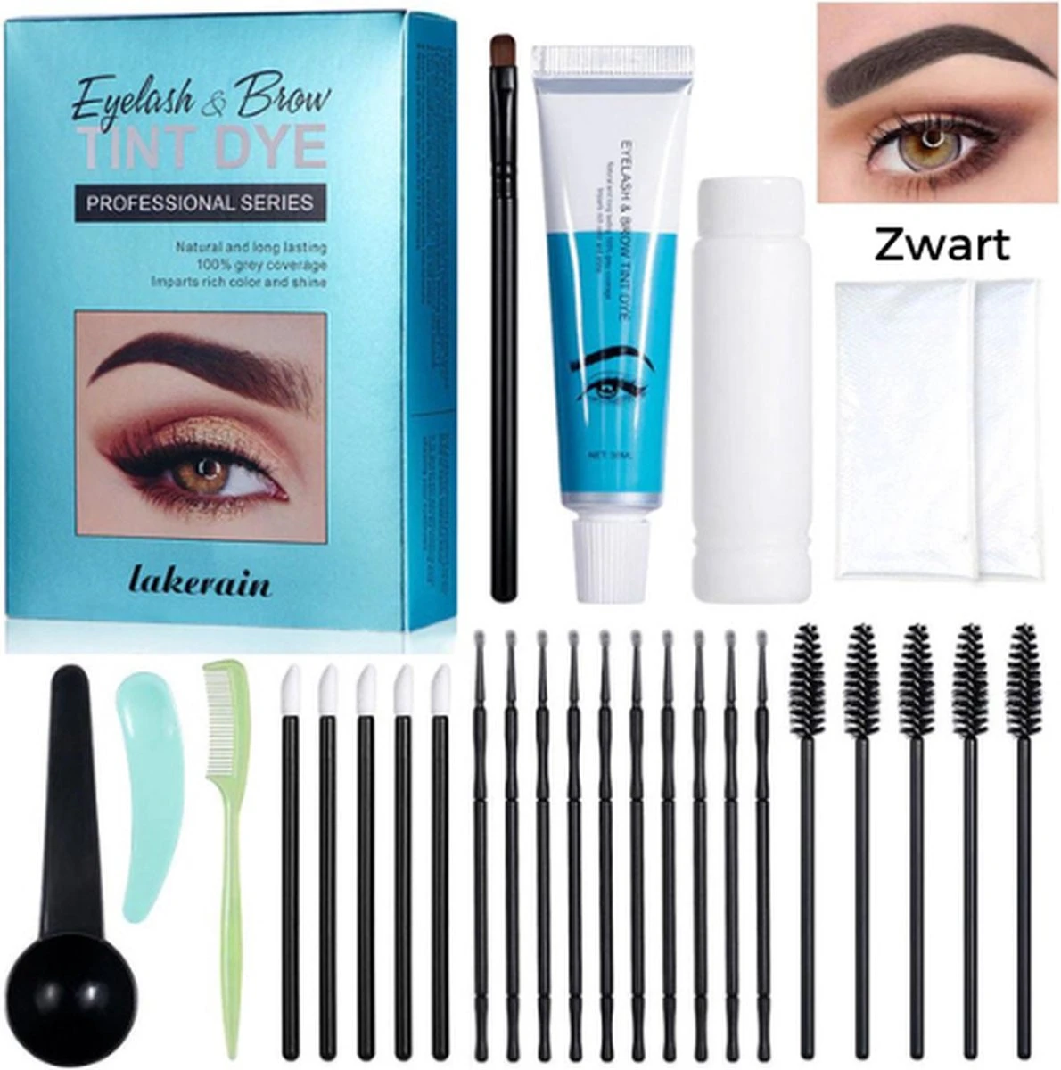 2 In 1 - Henna Wenkbrauwverf En Wimperverf - Zwart - Henna Brows - DIY Henna Brows Kit - Starterspakket Met Vele Extra's - 30 Ml 1 2 In 1 - Henna Wenkbrauwverf En Wimperverf - Zwart - Henna Brows - DIY Henna Brows Kit - Starterspakket Met Vele Extra's - 30 Ml