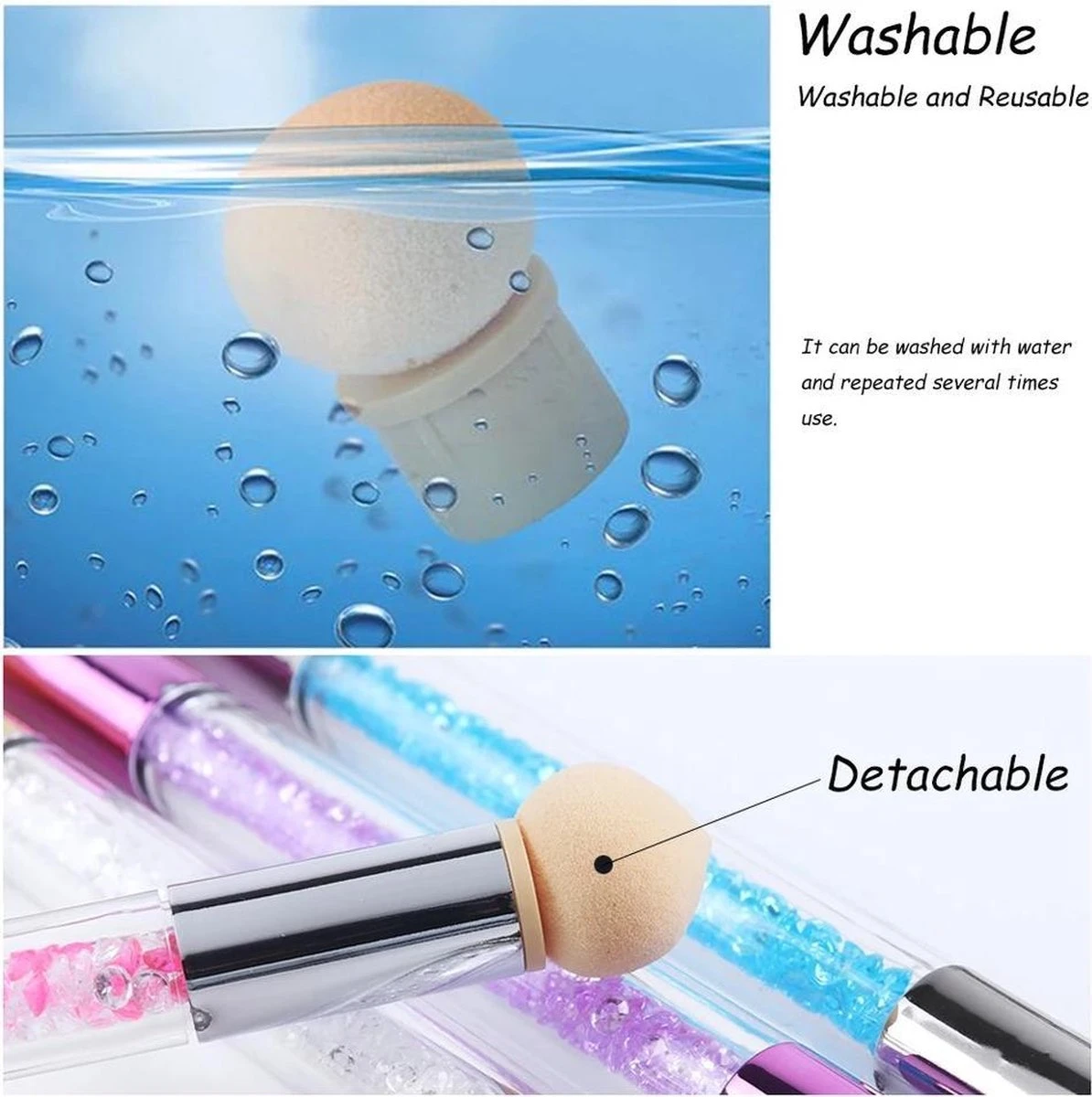 GUAPÀ - Nail Art Blooming Spons & Stempel Penseel Voor Het Maken Van Babyboom En Holografisch Effecten Op Je Nagels - Kleur Roze 6 GUAPÀ - Nail Art Blooming Spons & Stempel Penseel Voor Het Maken Van Babyboom En Holografisch Effecten Op Je Nagels - Kleur Roze - Afbeelding 6