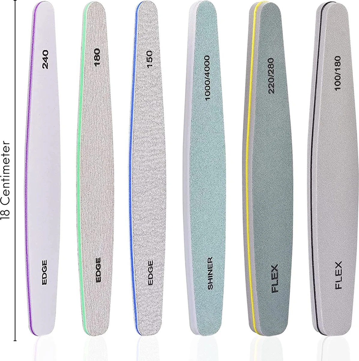 YUBBI 6 Stuks Nagelvijl Zebra Vijl - Manicure Set - Buffer - Polijsten - 100/180 Grit - 150/180/240 Grit - 1000/4000 Grit - 220/280 2 YUBBI 6 Stuks Nagelvijl Zebra Vijl - Manicure Set - Buffer - Polijsten - 100/180 Grit - 150/180/240 Grit - 1000/4000 Grit - 220/280 - Afbeelding 2