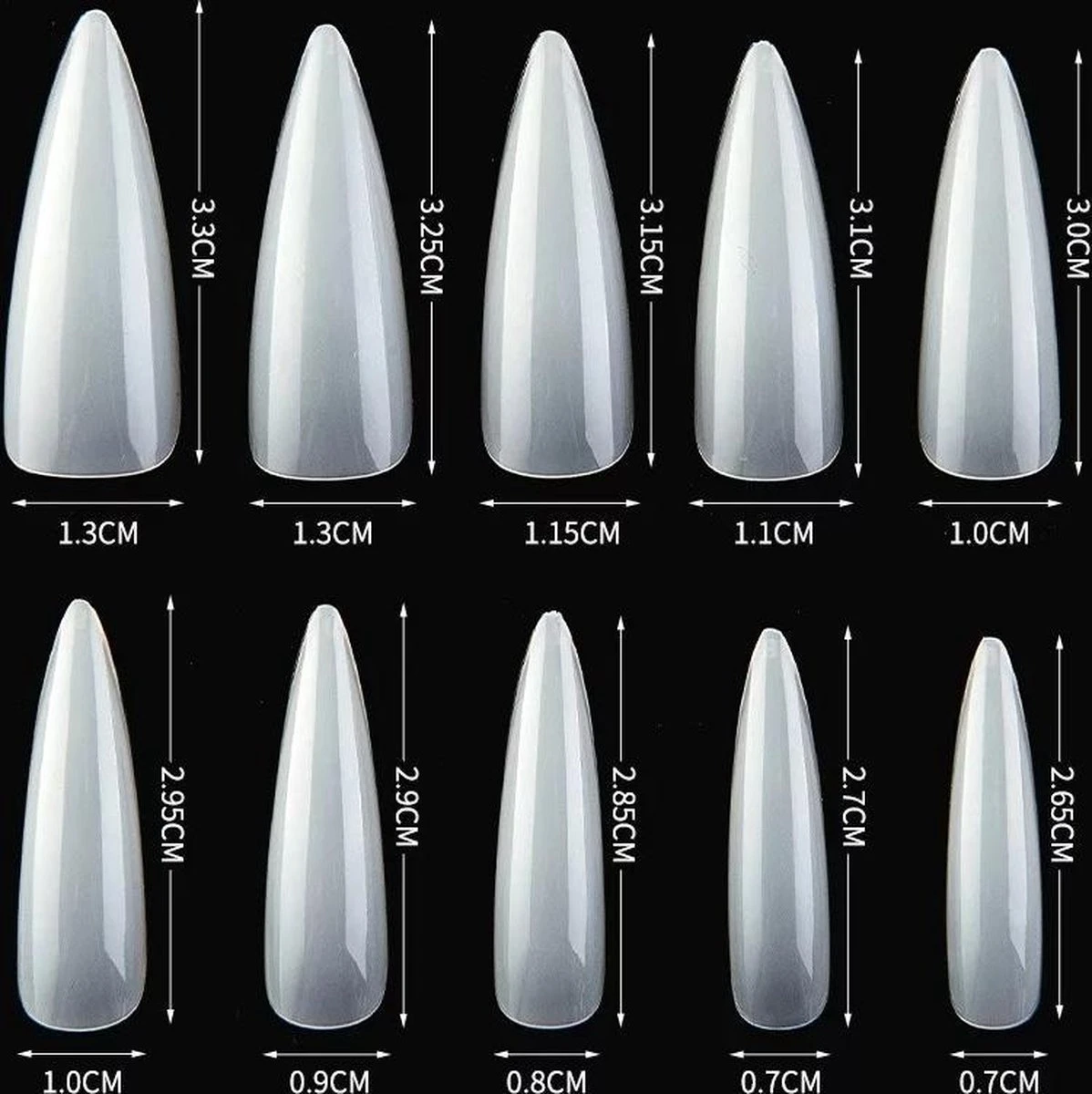 Transparante Nepnagels | Set Van 100 Stuks Plak Nagels | Verschillende Maten | Sparkolia 4 Transparante Nepnagels | Set Van 100 Stuks Plak Nagels | Verschillende Maten | Sparkolia - Afbeelding 4