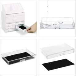 Relaxdays Make-up Organizer - Tweedelig - Cosmetica Opbergdoos - Transparant 30 Relaxdays Make-up Organizer - Tweedelig - Cosmetica Opbergdoos - Transparant -Cosmetica Winkel 1198x1200 75