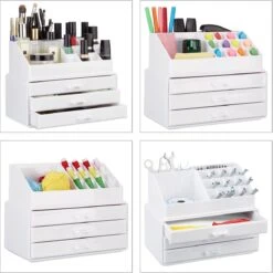 Relaxdays Make-up Organizer Klein - Stapelbaar - Sieradendoosje - Cosmetica - Opbergbox - Doorzichtig -Cosmetica Winkel 1198x1200 76