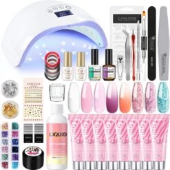 Polygel- Polygel Kit- Polygel Nagels- Polygel Starter Set - RH0594: Thin Nail File 1 Grey Nail File 1 48W White Nail Dryer Helmet Lamp 220V 1 Curved Tweezers 1 Glass Cup 1 Cuticle Fork 1 Cuticle Pusher 1 Nail Cutter 1 Dual End Nail Brush 1 8G Nail Gl
