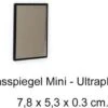 Tasspiegel - Mini - Ultraplat - Zwart - Afmeting: 7,8 X 5,3 X 0,3 Cm