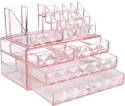 A&K 2in1 Make-up Organizer - 4 Lades Cosmetica Opbergdoos - Kaptafel - Roze 12 A&K 2in1 Make-up Organizer - 4 Lades Cosmetica Opbergdoos - Kaptafel - Roze -Cosmetica Winkel 1200x1017 4