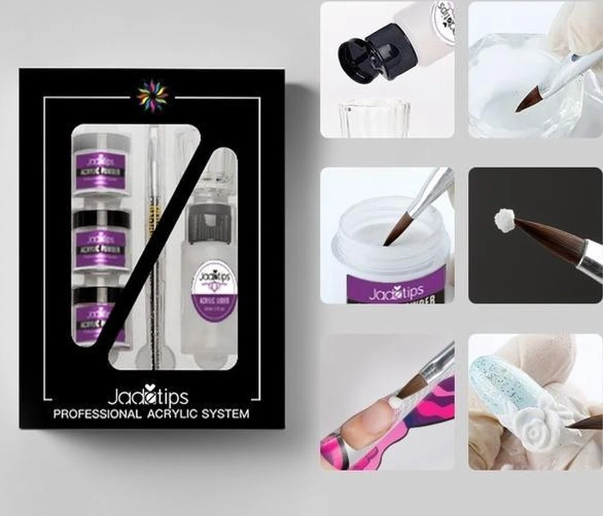 Acrylnagels Set | Nail Art | Liquid MMA Free | Wit, Roze & Transparant 4 Acrylnagels Set | Nail Art | Liquid MMA Free | Wit, Roze & Transparant - Afbeelding 4