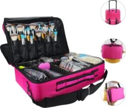 Cosmetica Koffer - Make-up Koffer Met Verstelbare Vakken - Visagie En Nagelstyliste Beauty Koffer - 37x27x13CM - Roze 21 Cosmetica Koffer - Make-up Koffer Met Verstelbare Vakken - Visagie En Nagelstyliste Beauty Koffer - 37x27x13CM - Roze -Cosmetica Winkel 1200x1034 6