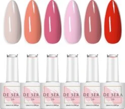 De Sera Gellak 6-delige Set - Gel Nagellak - Pink Edition - Gellac - 10ML - Roze