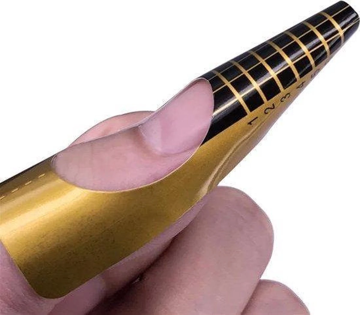 Merkloos Nagel Sjablonen - Nail Forms - Acryl Sjabloon - Nail Art - Beauty & Make-up - French Manicure - Goud | 25 Stuks 2 Merkloos Nagel Sjablonen - Nail Forms - Acryl Sjabloon - Nail Art - Beauty & Make-up - French Manicure - Goud | 25 Stuks - Afbeelding 2