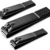 XYZ Goods - Set Van 3 Zwarte Nagelknippers - Tegen Kalknagel - Teennagelknipper - Nagelschaar - Nageltang - Anti-Slip - Verschillende Maten