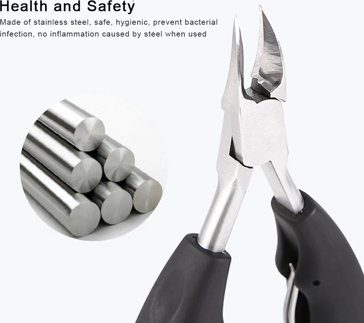 IGOODS Nagelriem Knipper - Professionele Teennagelknipper Cutter Tang - RVS - Zwart - Dikke Nagels Tool Gesneden Nagel - Teen Trimmer 9 IGOODS Nagelriem Knipper - Professionele Teennagelknipper Cutter Tang - RVS - Zwart - Dikke Nagels Tool Gesneden Nagel - Teen Trimmer - Afbeelding 9