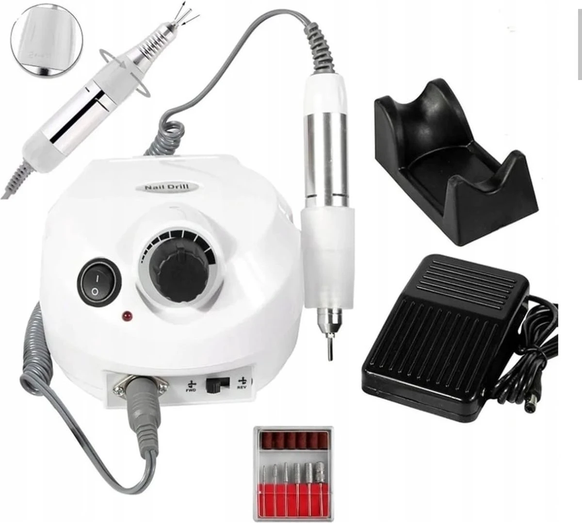 Merkloos Nagelfrees - Elektrische Nagelvijl - Wit - Inclusief Bitjes - 30.000 Rpm - Snelheidsregeling - Draairichting Tweezijdig - Hand En Voetpedaal - Nagelfreesmachine - Manicure En Pedicure - Complete Set - Nagelfrees Machine 3 Merkloos Nagelfrees - Elektrische Nagelvijl - Wit - Inclusief Bitjes - 30.000 Rpm - Snelheidsregeling - Draairichting Tweezijdig - Hand En Voetpedaal - Nagelfreesmachine - Manicure En Pedicure - Complete Set - Nagelfrees Machine - Afbeelding 3