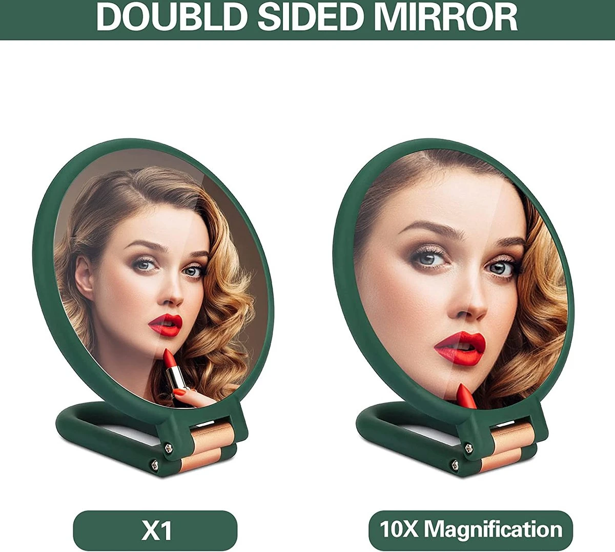 FOGARI Handspiegel Met 1 X 10 X Vergroting, Dubbelzijdige Make-upspiegel, Draagbare Kleine Spiegel, Inklapbare Verstelbare Spiegel Met Handvat, Ronde Reisspiegel, Make-upspiegel, Tafelspiegel, 360 Graden Draaibaar 3 FOGARI Handspiegel Met 1 X 10 X Vergroting, Dubbelzijdige Make-upspiegel, Draagbare Kleine Spiegel, Inklapbare Verstelbare Spiegel Met Handvat, Ronde Reisspiegel, Make-upspiegel, Tafelspiegel, 360 Graden Draaibaar - Afbeelding 3