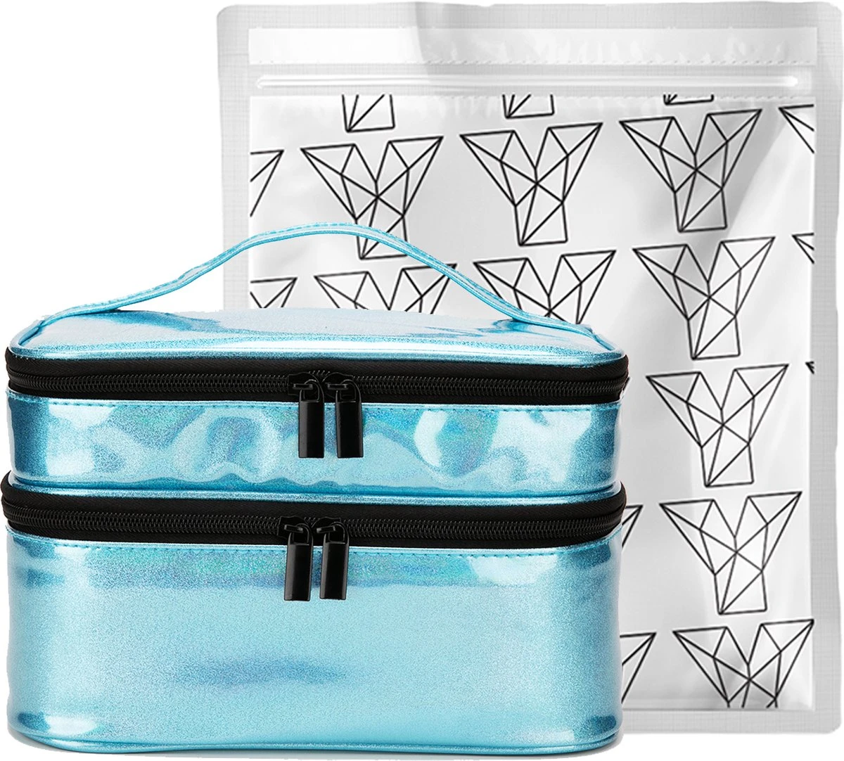 YONO Nagellak Tas - Nagelkoffer Beautycase - Cosmetica Koffer - Manicure Organizer - Blauw 5 YONO Nagellak Tas - Nagelkoffer Beautycase - Cosmetica Koffer - Manicure Organizer - Blauw - Afbeelding 5