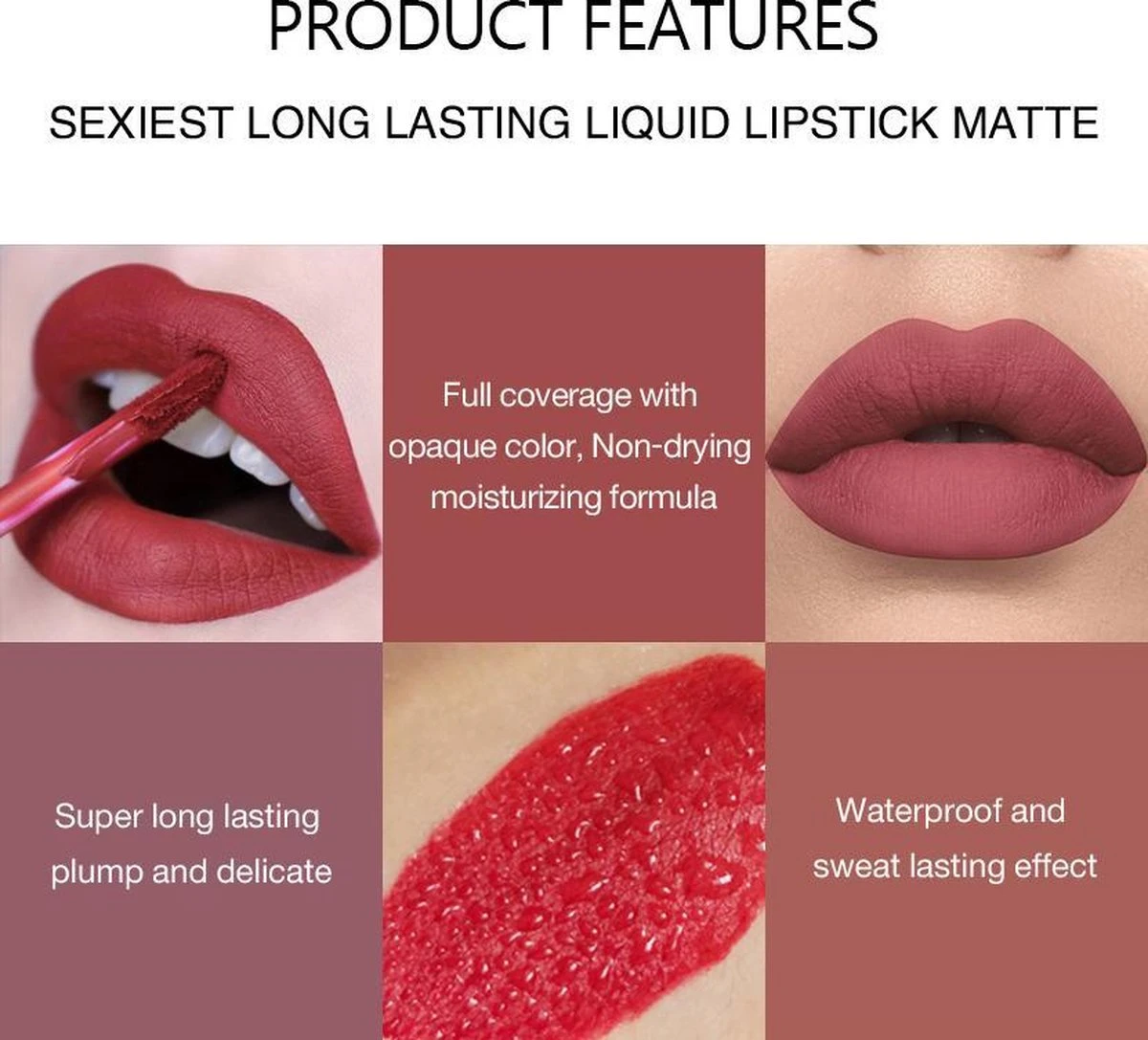 HANDAIYAN® | Liquid Lipsticks | Set Van 6 | Matte Lippenstift | Vloeibare Lippenstift | Waterproof | Make Up Set | Geschenkset | Giftset | Lipstick | Lippenstift | Lipgloss | Lip Gloss 4 HANDAIYAN® | Liquid Lipsticks | Set Van 6 | Matte Lippenstift | Vloeibare Lippenstift | Waterproof | Make Up Set | Geschenkset | Giftset | Lipstick | Lippenstift | Lipgloss | Lip Gloss - Afbeelding 4