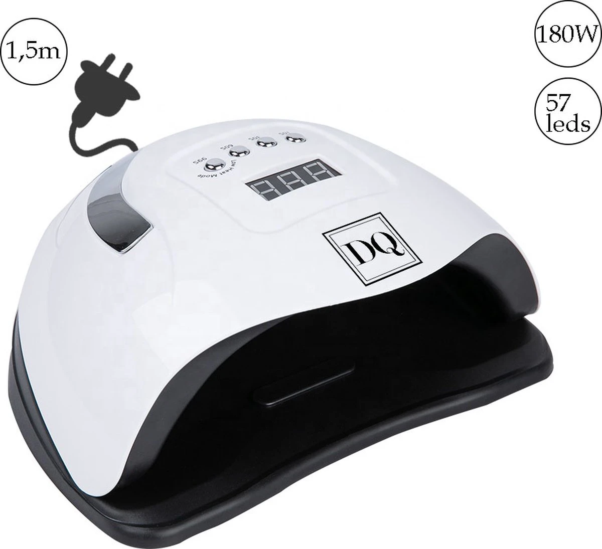 DANIQQI - 180 Watt UV LED Lamp Gelnagels - 57 LED Lampen- Nagel - UV - LED Lamp - Wit - Zwart - Nagellamp - Nail Dryer - Nagels - Salon - Timer - Professioneel - Super Krachtig - Extra Lang Snoer - Moederdag 5 DANIQQI - 180 Watt UV LED Lamp Gelnagels - 57 LED Lampen- Nagel - UV - LED Lamp - Wit - Zwart - Nagellamp - Nail Dryer - Nagels - Salon - Timer - Professioneel - Super Krachtig - Extra Lang Snoer - Moederdag - Afbeelding 5
