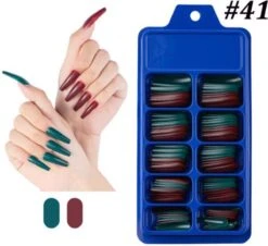 Nepnagels - Set Van 100 - Donker Rood Donkergroen - Verschillende Maten En Kleuren - Plaknagels Sparkolia