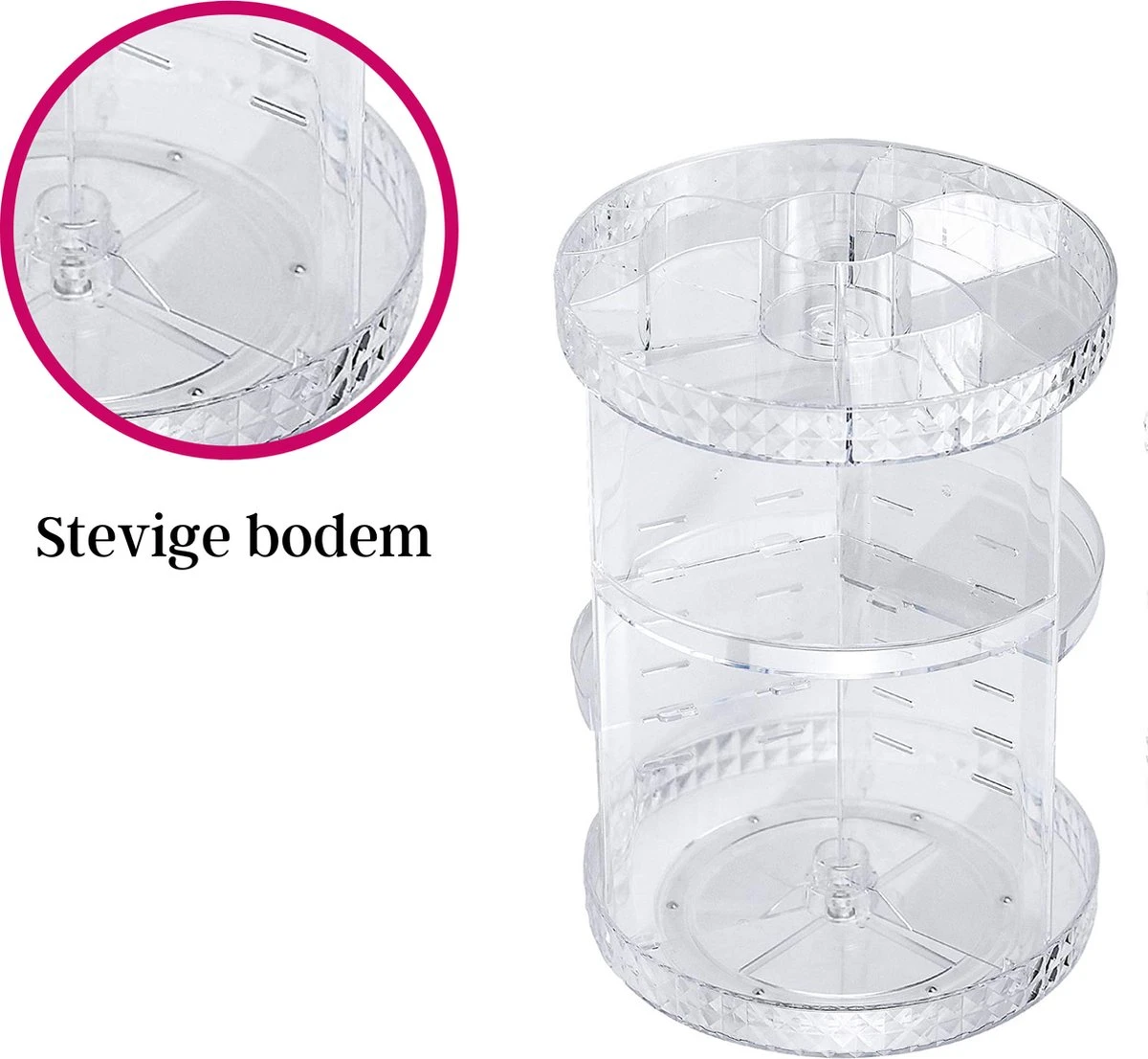 LuZana Make-Up Organizer - Beauty Organizer Voor Make Up - 360° Roterend - Opbergbox - Opbergdoos Cosmetica - Sieradendoos - Nagellak - Lippenstift - Transparant - Cadeautje Voor Vrouw 9 LuZana Make-Up Organizer - Beauty Organizer Voor Make Up - 360° Roterend - Opbergbox - Opbergdoos Cosmetica - Sieradendoos - Nagellak - Lippenstift - Transparant - Cadeautje Voor Vrouw - Afbeelding 9
