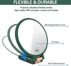 FOGARI Handspiegel Met 1 X 10 X Vergroting, Dubbelzijdige Make-upspiegel, Draagbare Kleine Spiegel, Inklapbare Verstelbare Spiegel Met Handvat, Ronde Reisspiegel, Make-upspiegel, Tafelspiegel, 360 Graden Draaibaar 8 FOGARI Handspiegel Met 1 X 10 X Vergroting, Dubbelzijdige Make-upspiegel, Draagbare Kleine Spiegel, Inklapbare Verstelbare Spiegel Met Handvat, Ronde Reisspiegel, Make-upspiegel, Tafelspiegel, 360 Graden Draaibaar -Cosmetica Winkel 1200x1114 11